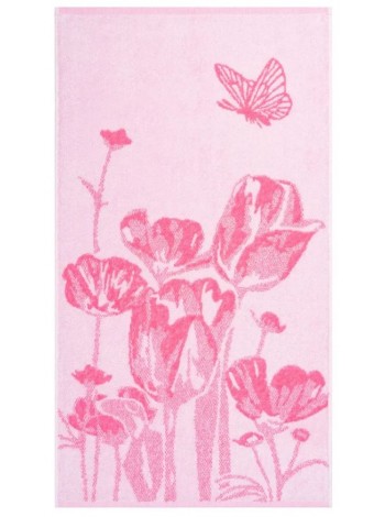 Полотенце махровое 50*90 Pink flowers "Cleanelly"